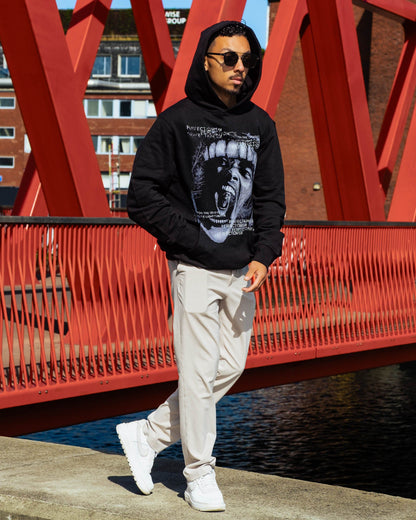 FLAW - Black Regular Hoodie.